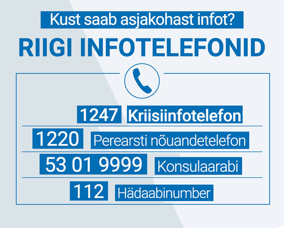 Riigi infotelefonide numbrid